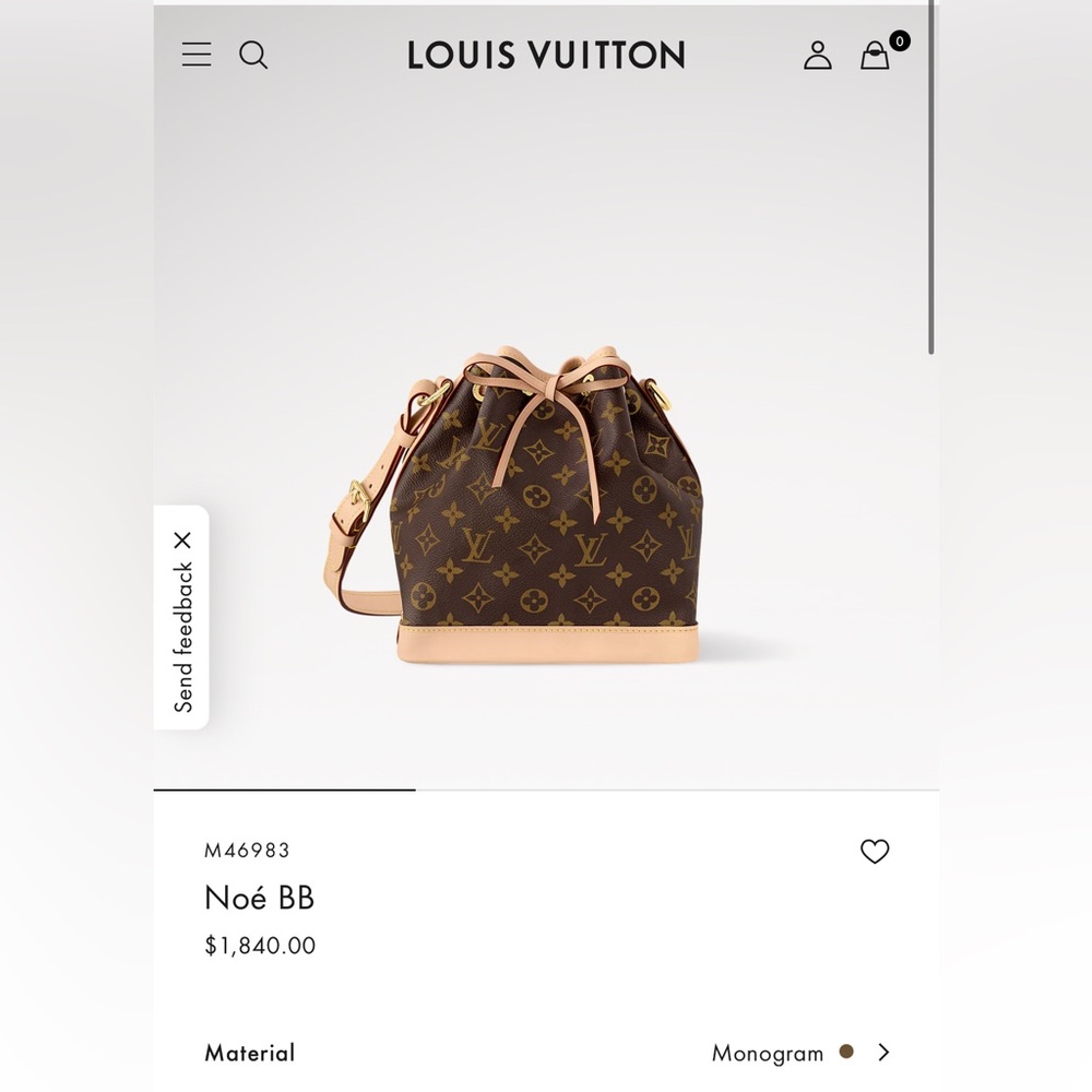 Louis Vuitton Noé BB Brown and Tan Mini Bag
